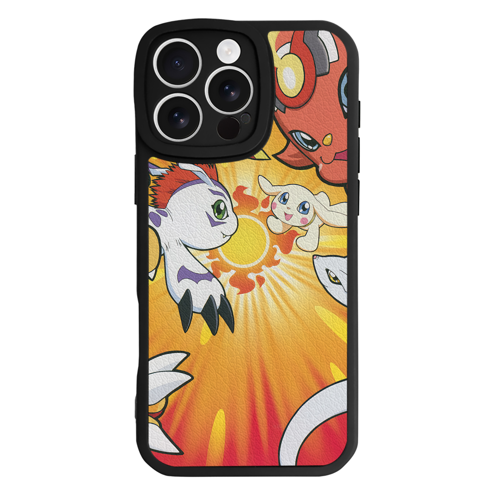 （画像用） Digimon デジタルモンスター/デジモン 【iPhone 16シリーズ対応】シリコンスマホケース（レザー調） 材質：シリコン